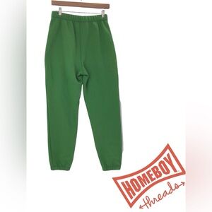Reformation Green Joggers Elastic Waistband Tapered Legs